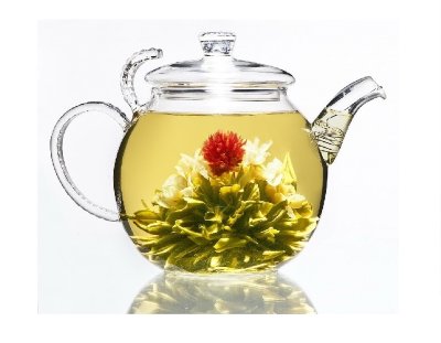 Связанный чай Необыкновенный аромат и красивое зрелище в одном стеклянном чайнике!